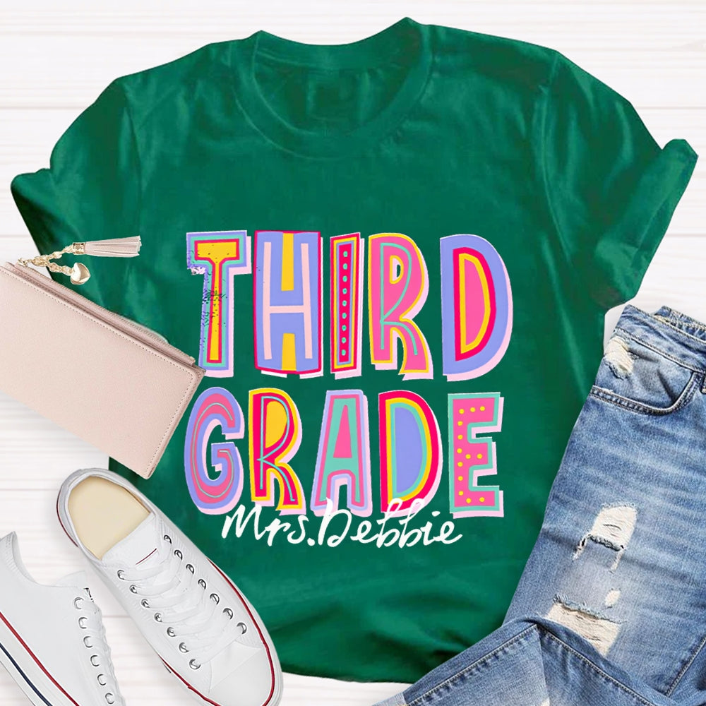 Personalized Your Grade And Name Teacher T-Shirt