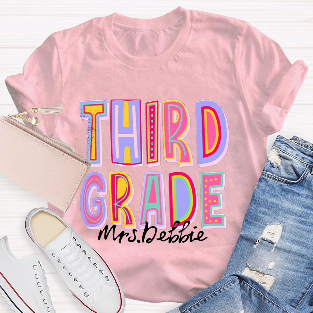 Personalized Your Grade And Name Teacher T-Shirt
