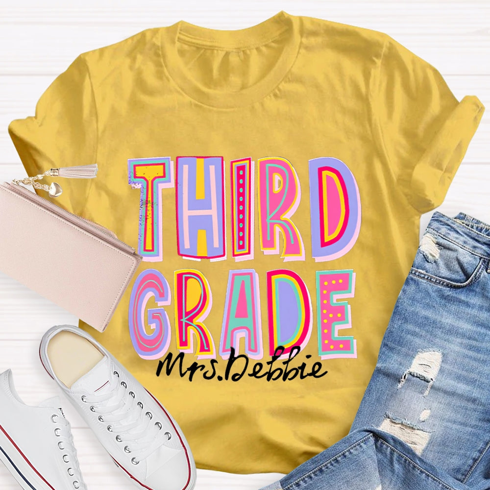 Personalized Your Grade And Name Teacher T-Shirt