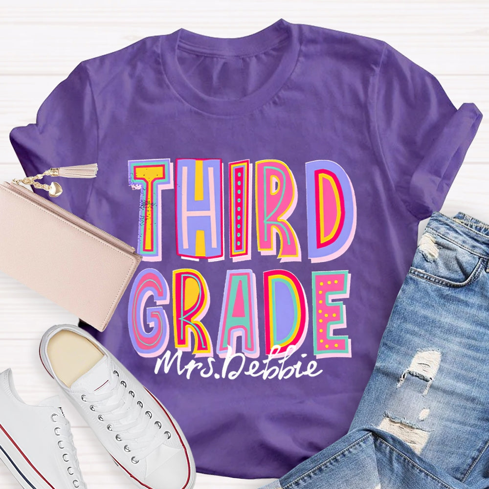 Personalized Your Grade And Name Teacher T-Shirt