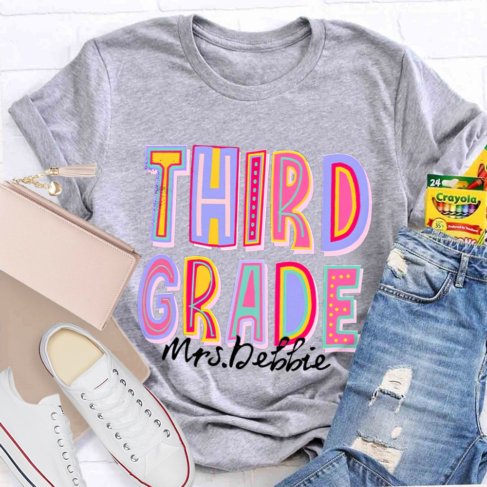 Personalized Your Grade And Name Teacher T-Shirt