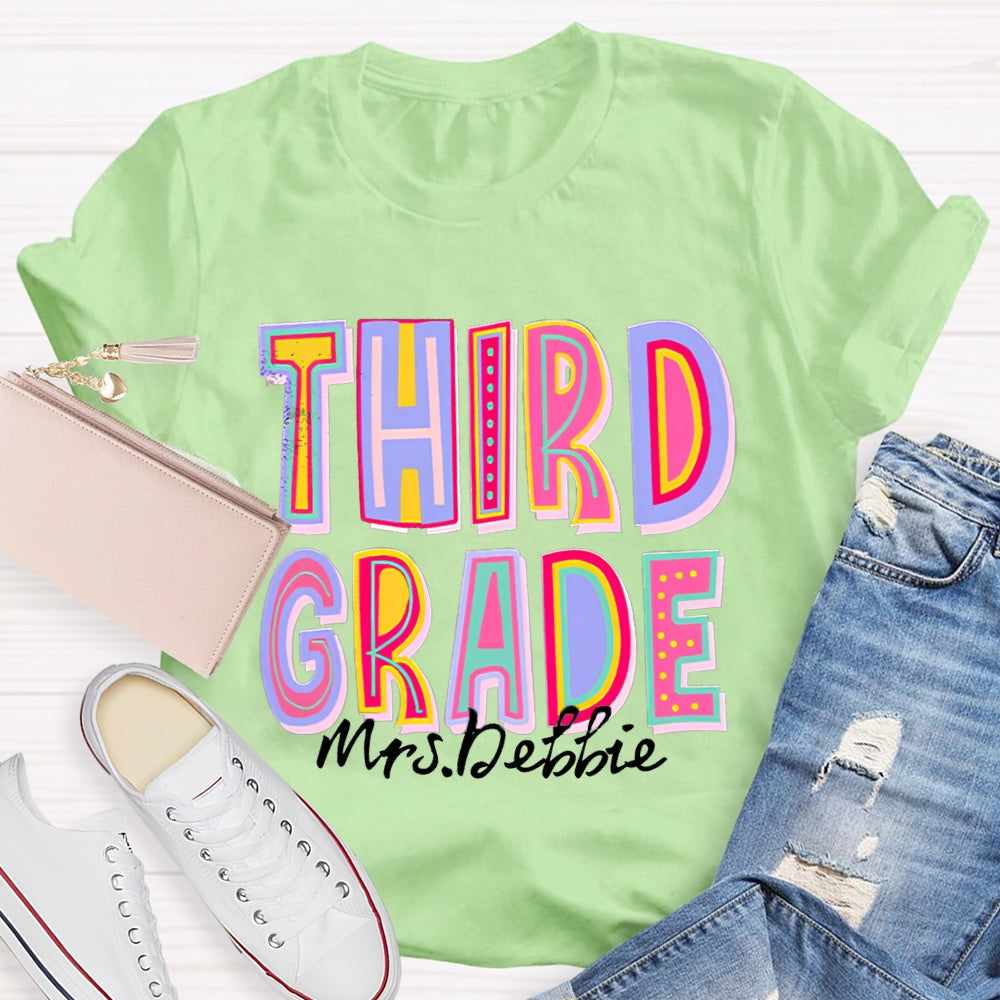 Personalized Your Grade And Name Teacher T-Shirt
