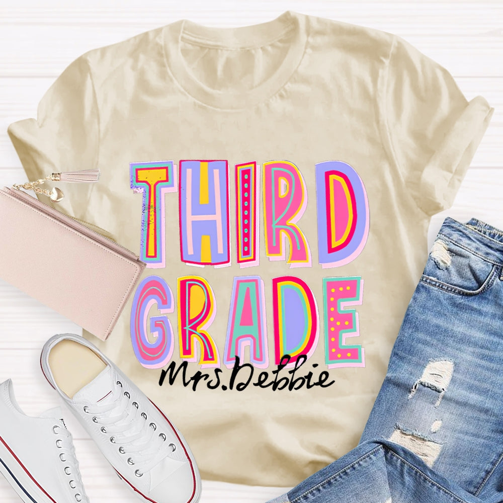 Personalized Your Grade And Name Teacher T-Shirt