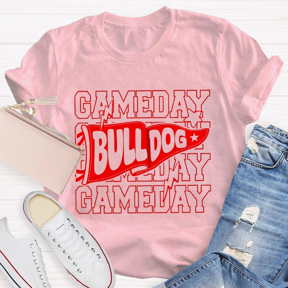 Personalized Mascon Bull Dog Flag Game Day T-Shirt