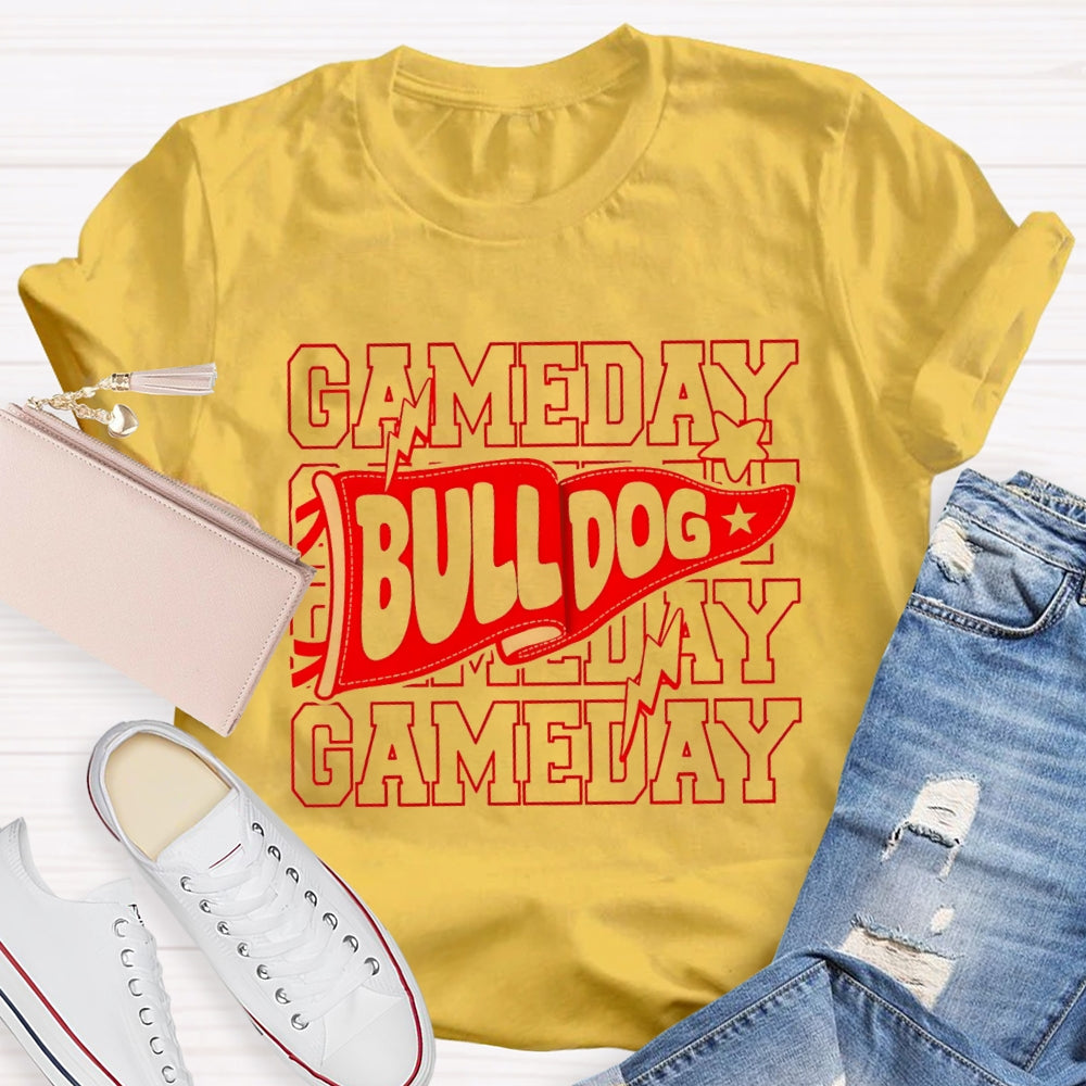 Personalized Mascon Bull Dog Flag Game Day T-Shirt