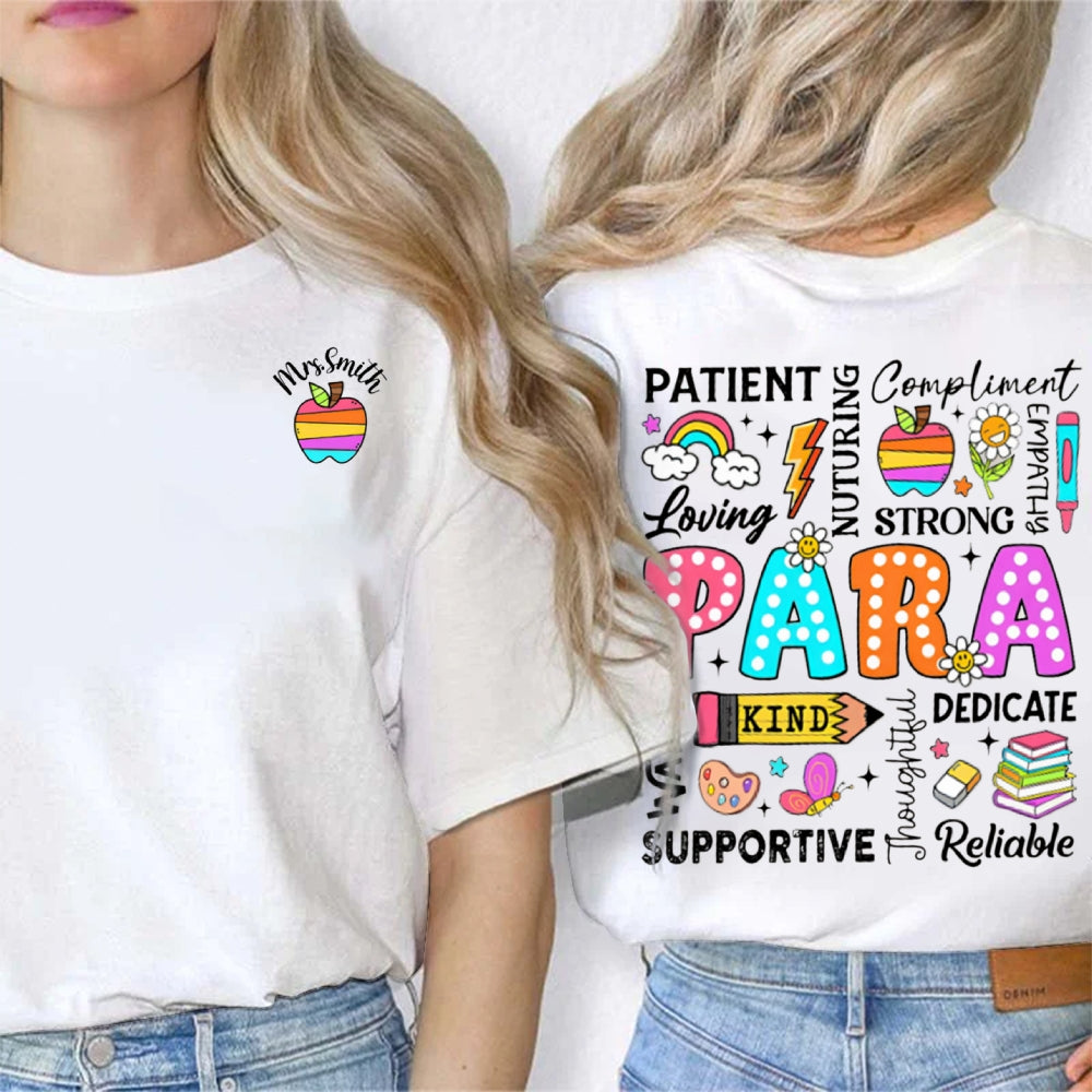 Personalized Name Para Patient Loving Kind Strong Reliable Supportive Double Printed T-shirt