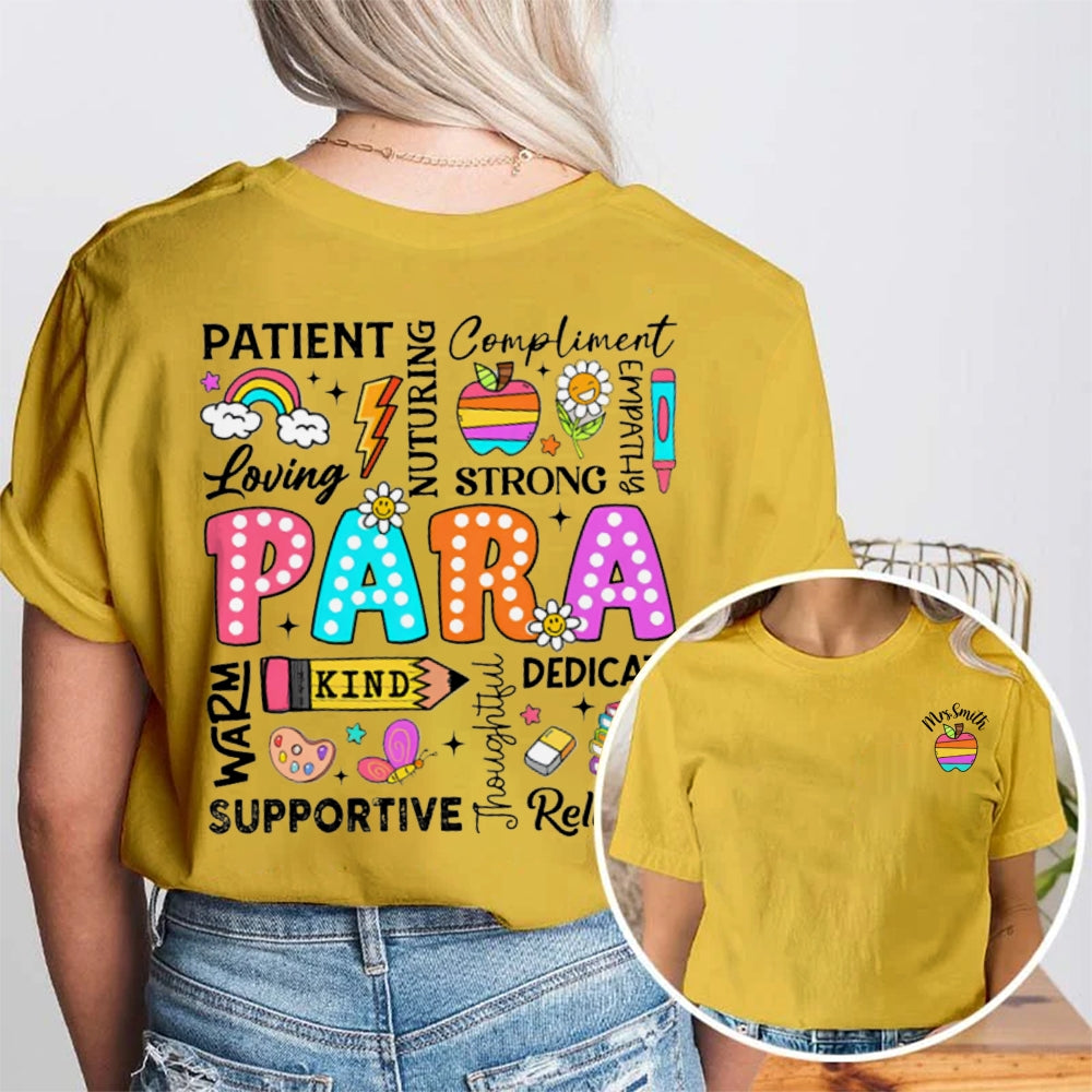 Personalized Name Para Patient Loving Kind Strong Reliable Supportive Double Printed T-shirt
