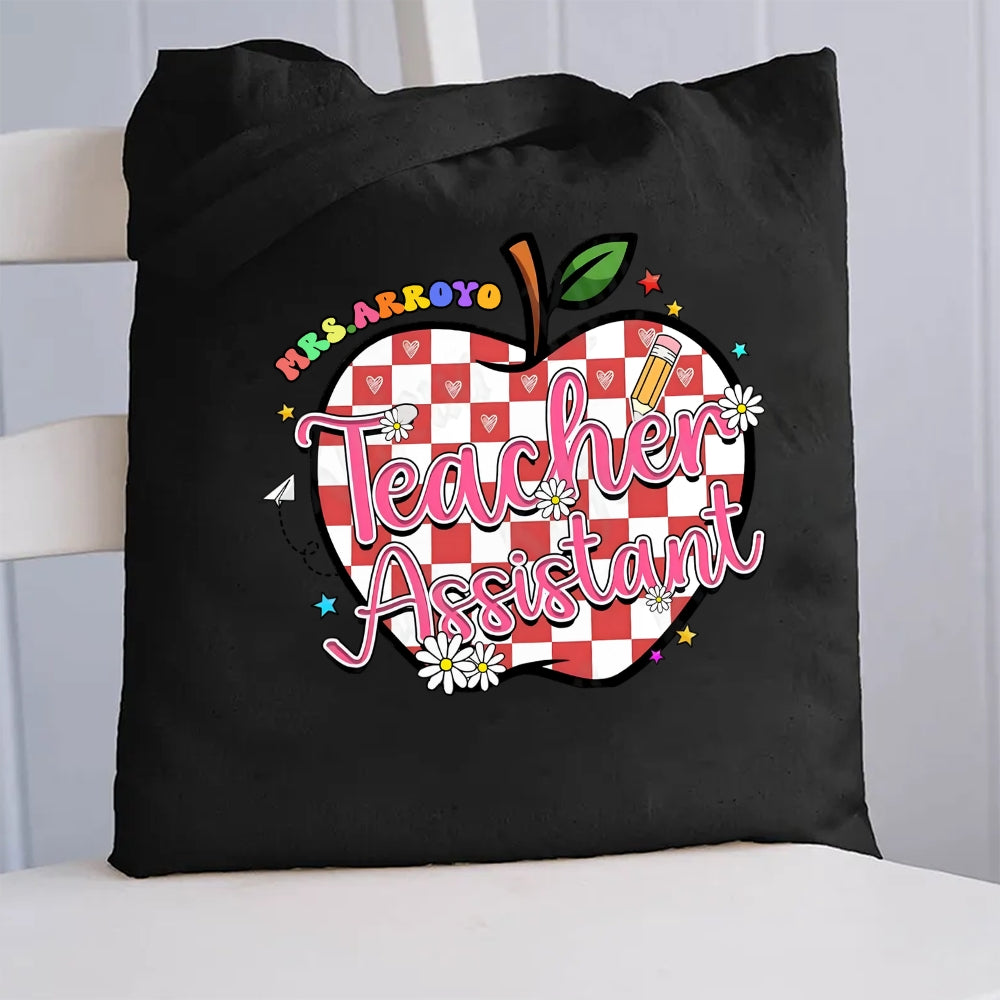 Personalized Grade Or Teacher Name Teacher Assistant  Canvas Tote Bag