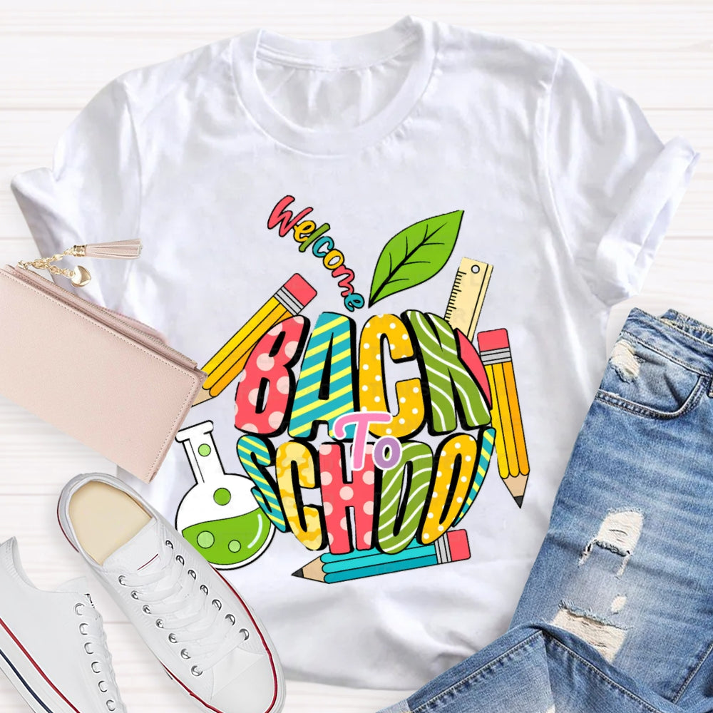 Welcome Back To School Colored Pencils T-shirt
