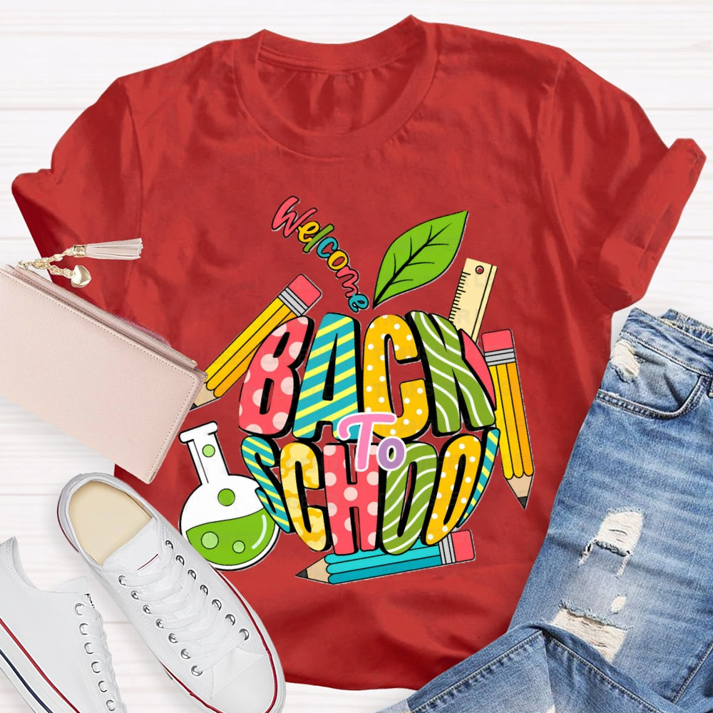 Welcome Back To School Colored Pencils T-shirt