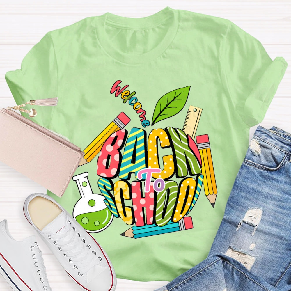 Welcome Back To School Colored Pencils T-shirt