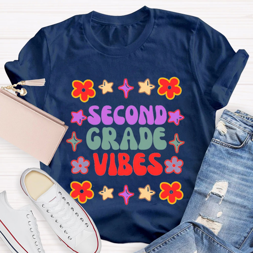 Personalized Grade Second Grade Vibes T-shirt