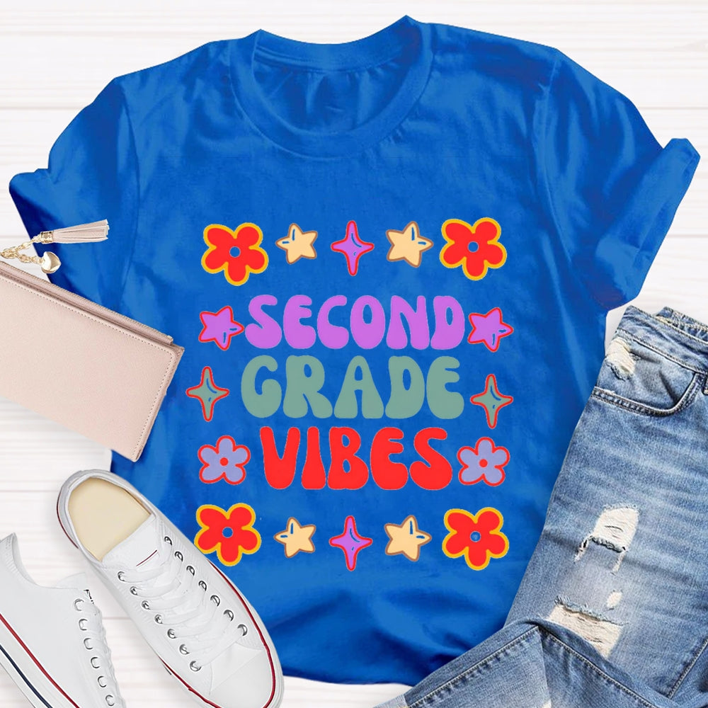 Personalized Grade Second Grade Vibes T-shirt
