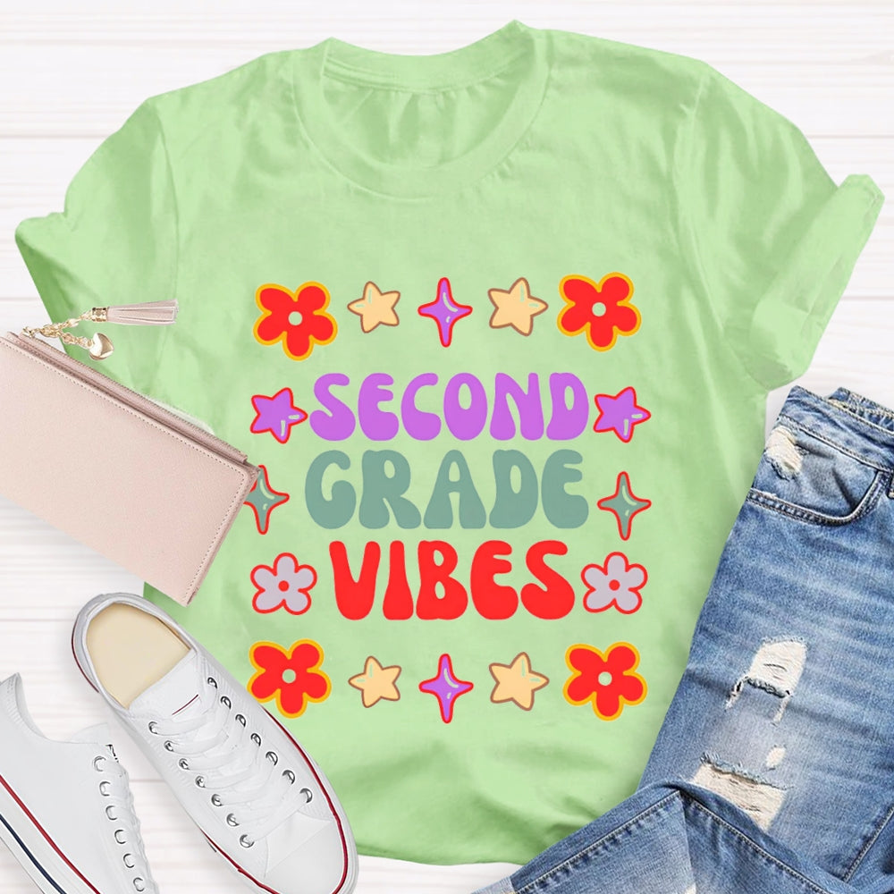 Personalized Grade Second Grade Vibes T-shirt