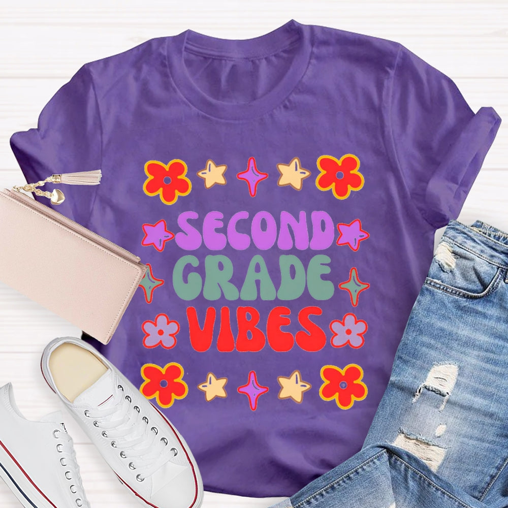 Personalized Grade Second Grade Vibes T-shirt