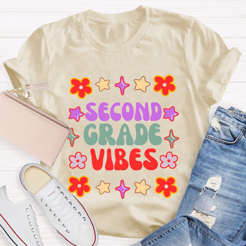 Personalized Grade Second Grade Vibes T-shirt