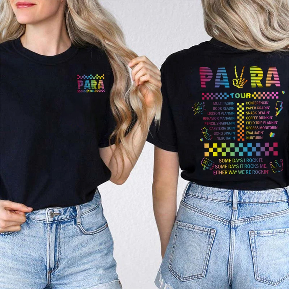 Para Tour Back To School Double Printed T-shirt