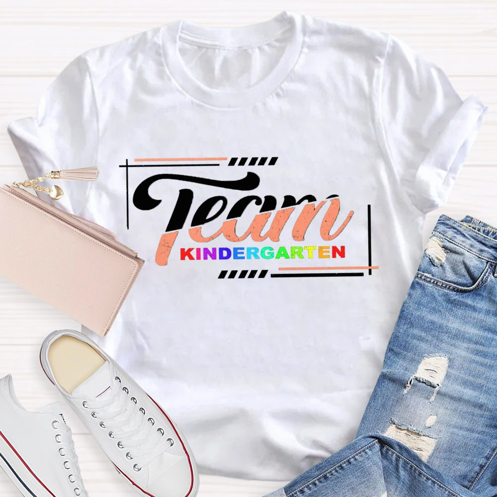 Personalized Grade Team Kinder Garten Gradient Printing T-shirt
