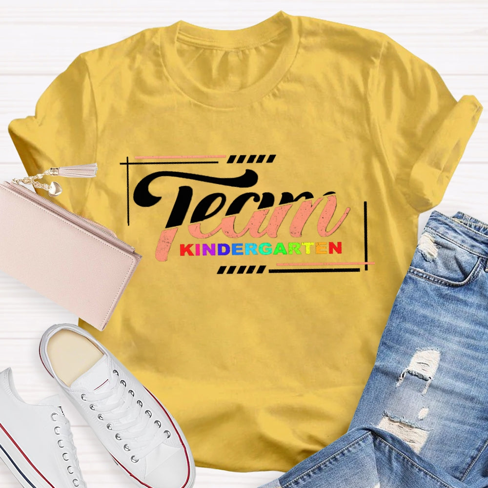 Personalized Grade Team Kinder Garten Gradient Printing T-shirt