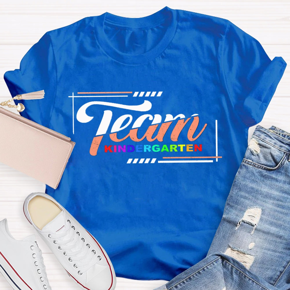 Personalized Grade Team Kinder Garten Gradient Printing T-shirt