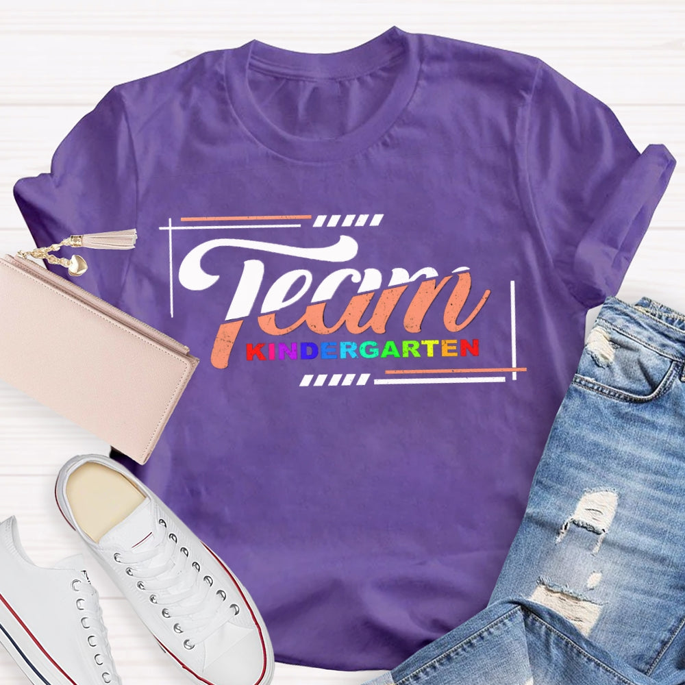 Personalized Grade Team Kinder Garten Gradient Printing T-shirt