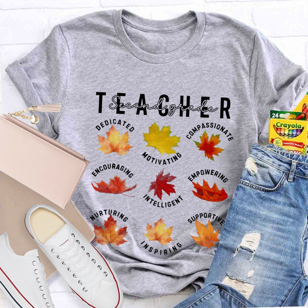 Personalized Grade Second Grade Dedicated Motivating Compassionate Supportive T-shirt