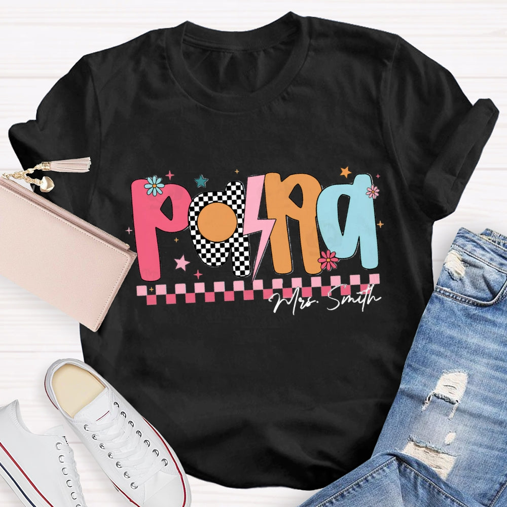 Personlized Name Paraprofessional Red Small Square T-shirt