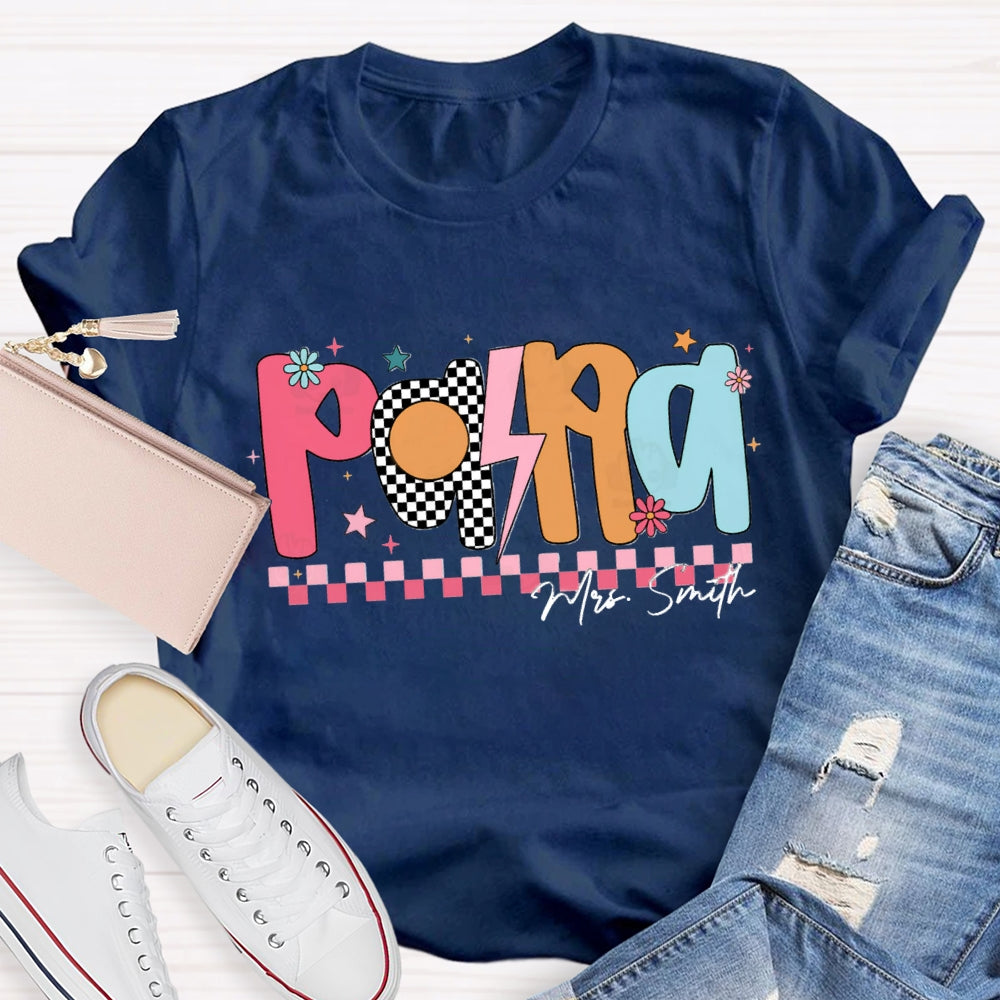 Personlized Name Paraprofessional Red Small Square T-shirt