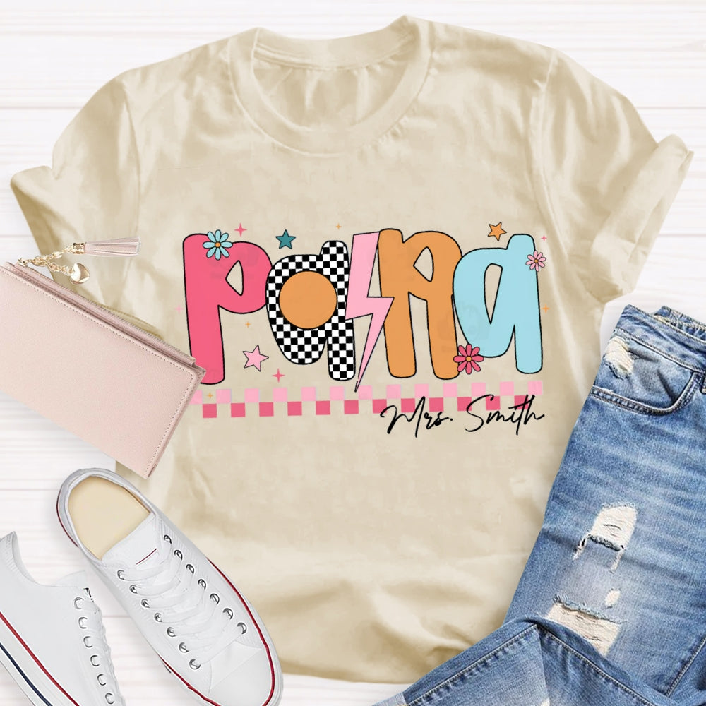 Personlized Name Paraprofessional Red Small Square T-shirt