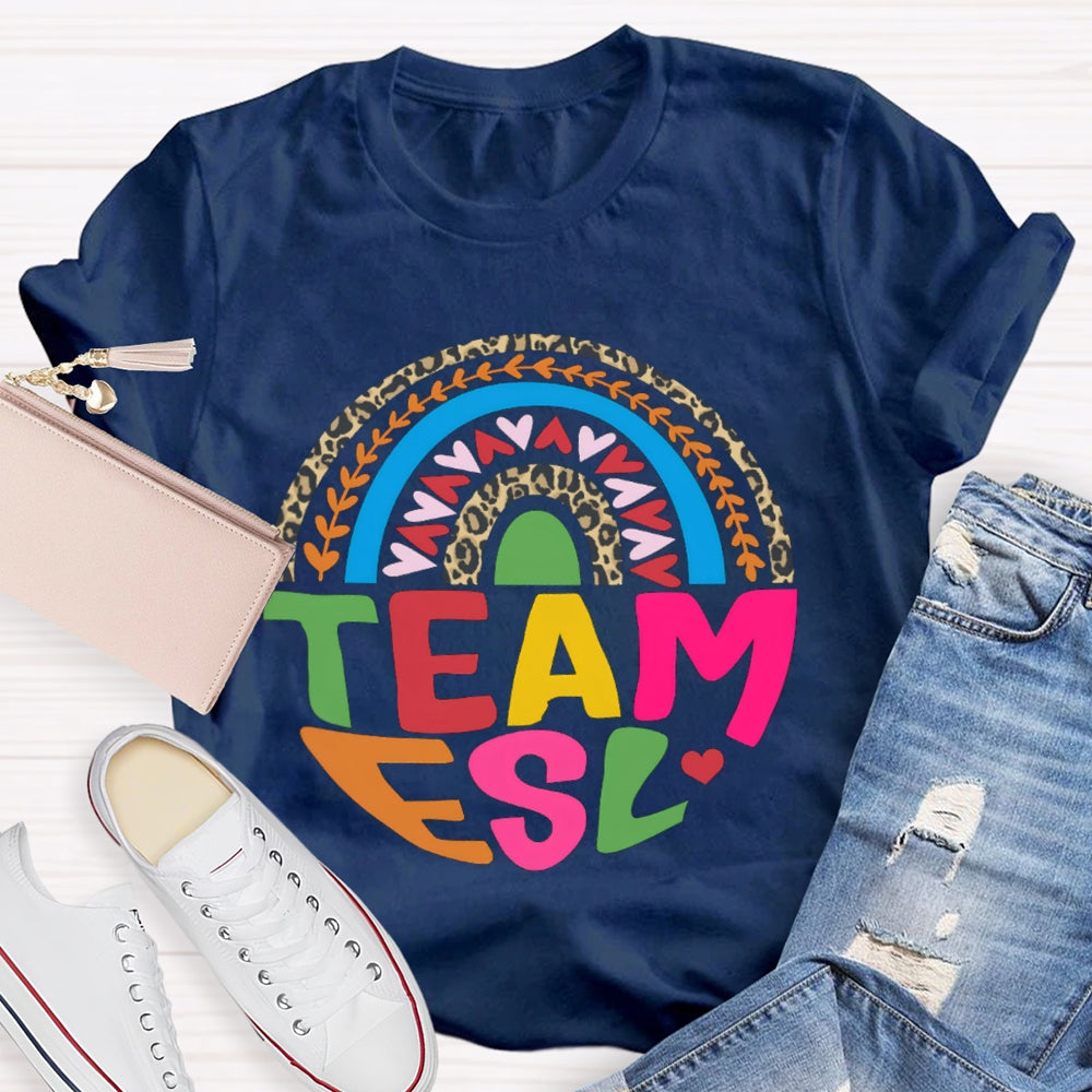 Team Esl Rainbow Heart T-shirt