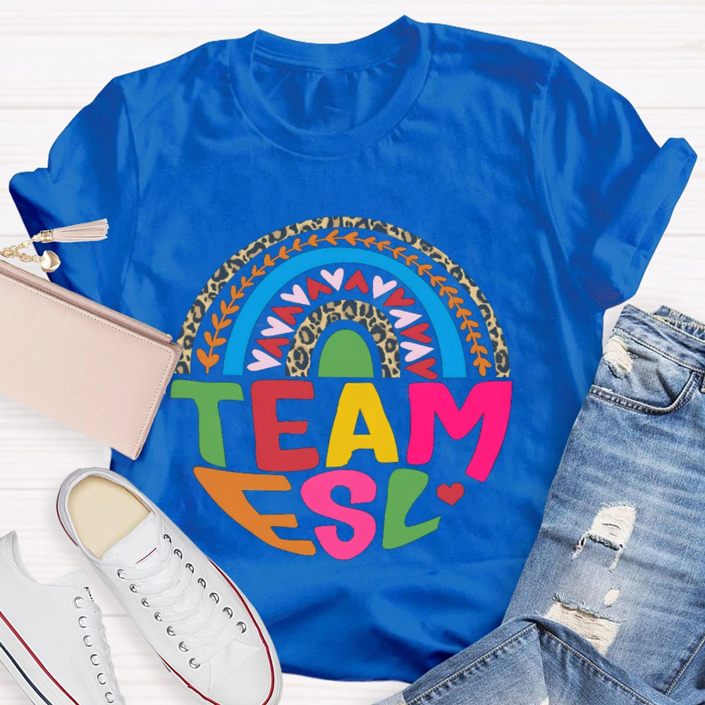 Team Esl Rainbow Heart T-shirt