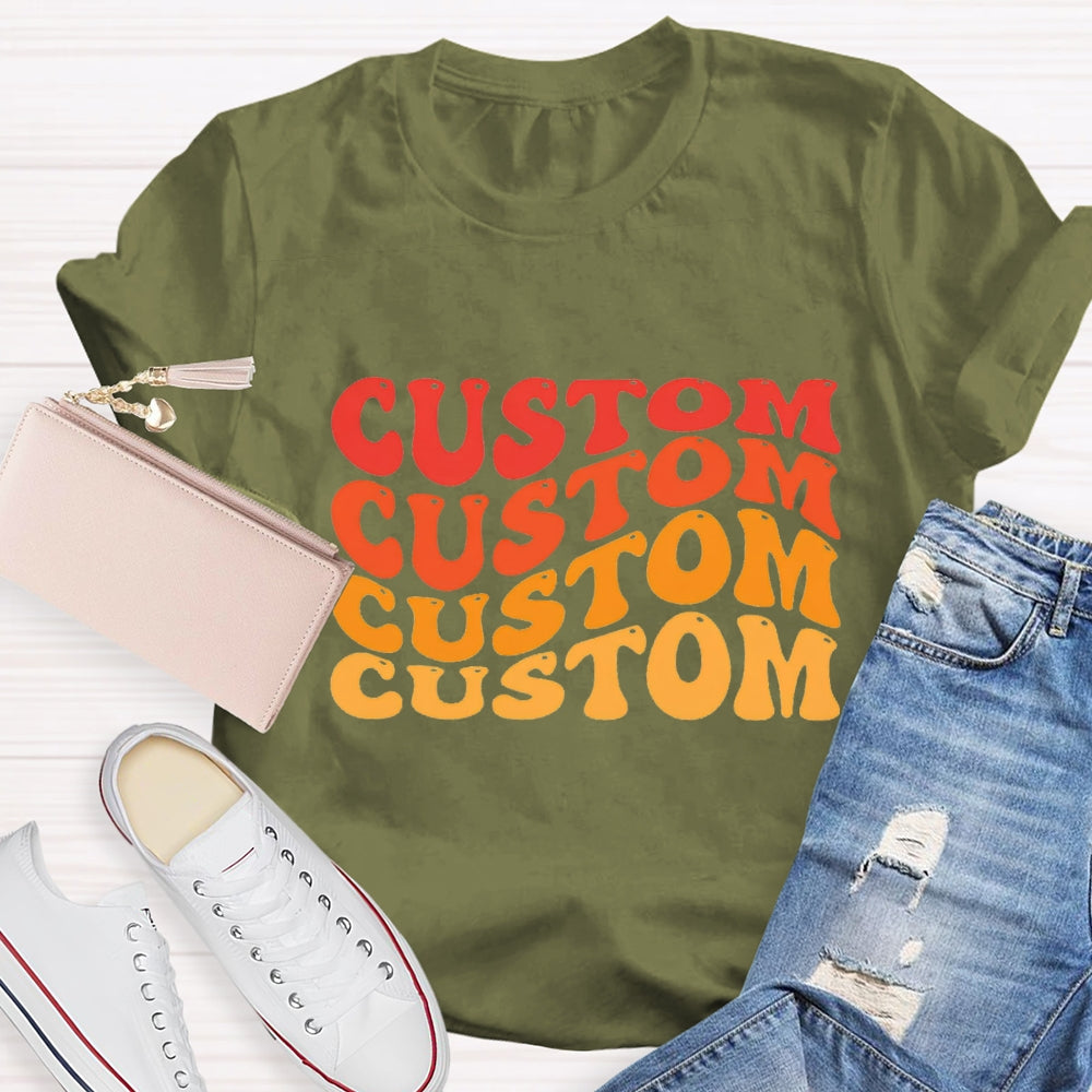 Personalized Text Colourful Gradient Effect Print T-Shirt