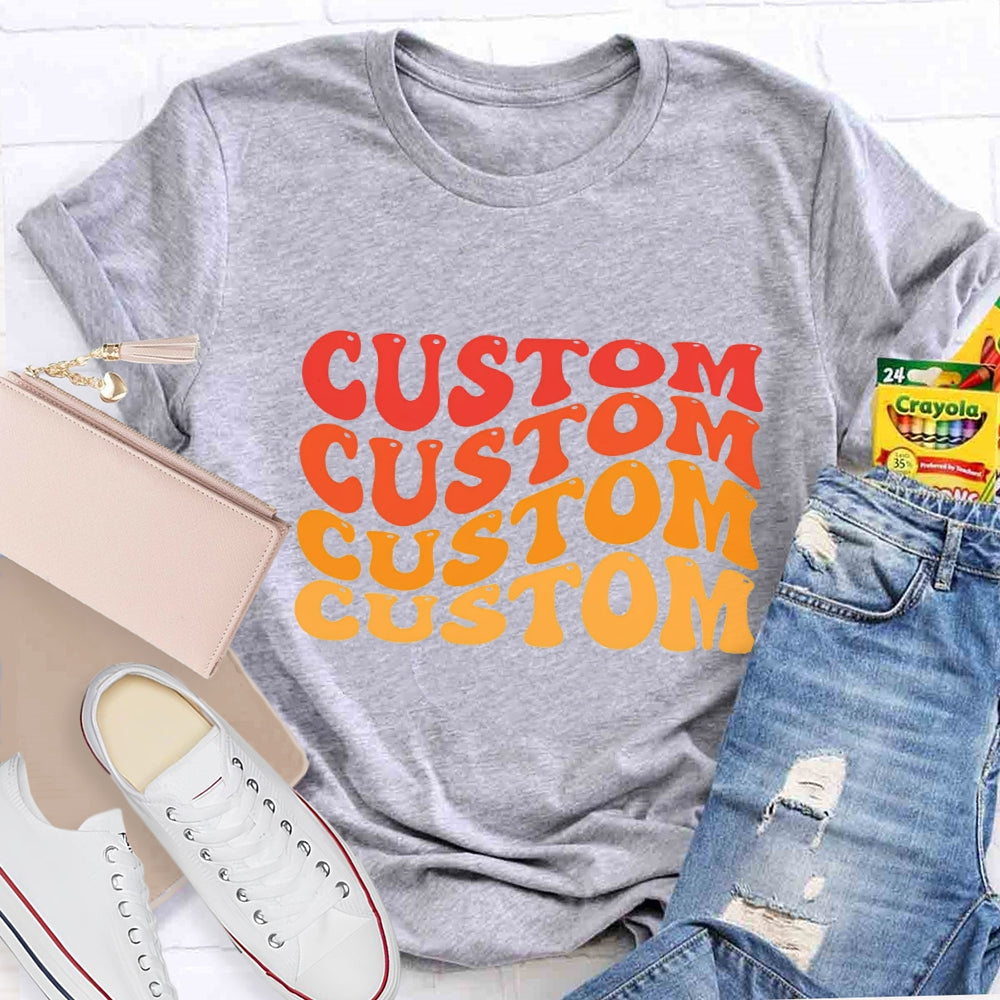 Personalized Text Colourful Gradient Effect Print T-Shirt