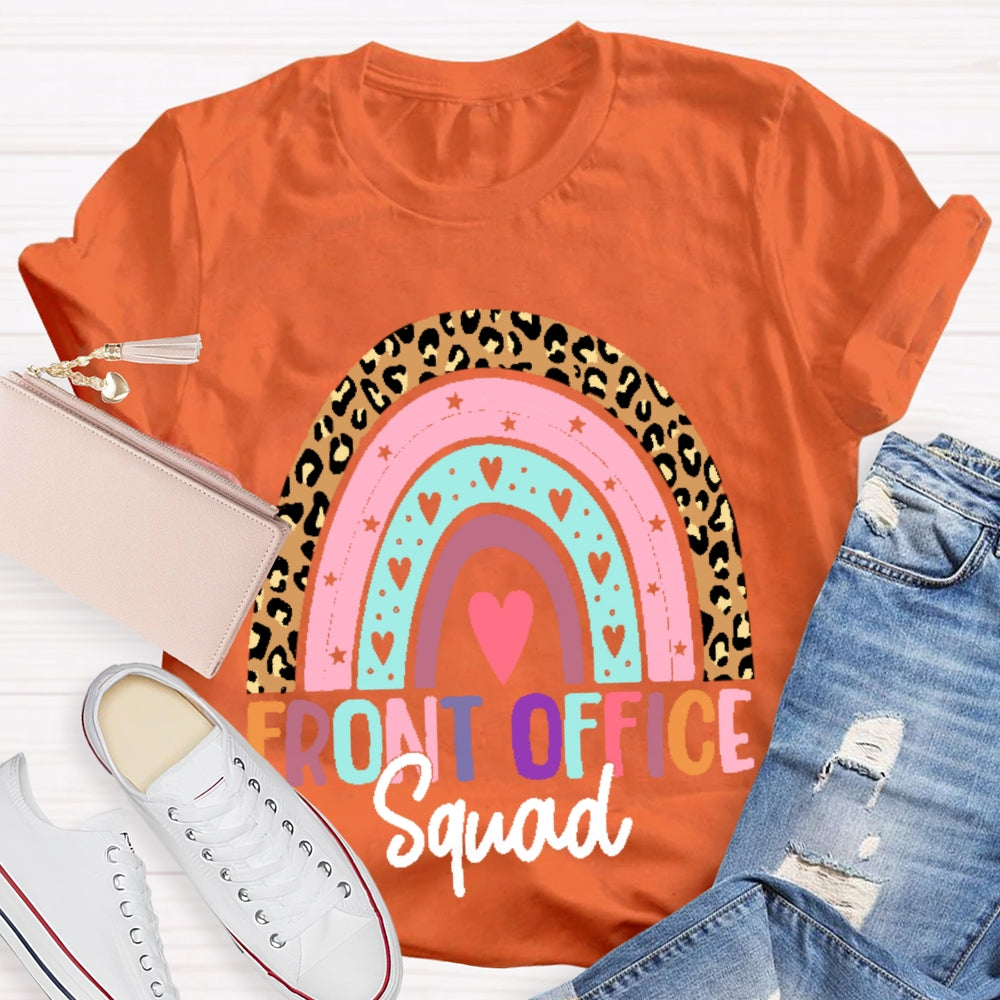 Front Office Squad Rainbow Leopard Print T-shirt