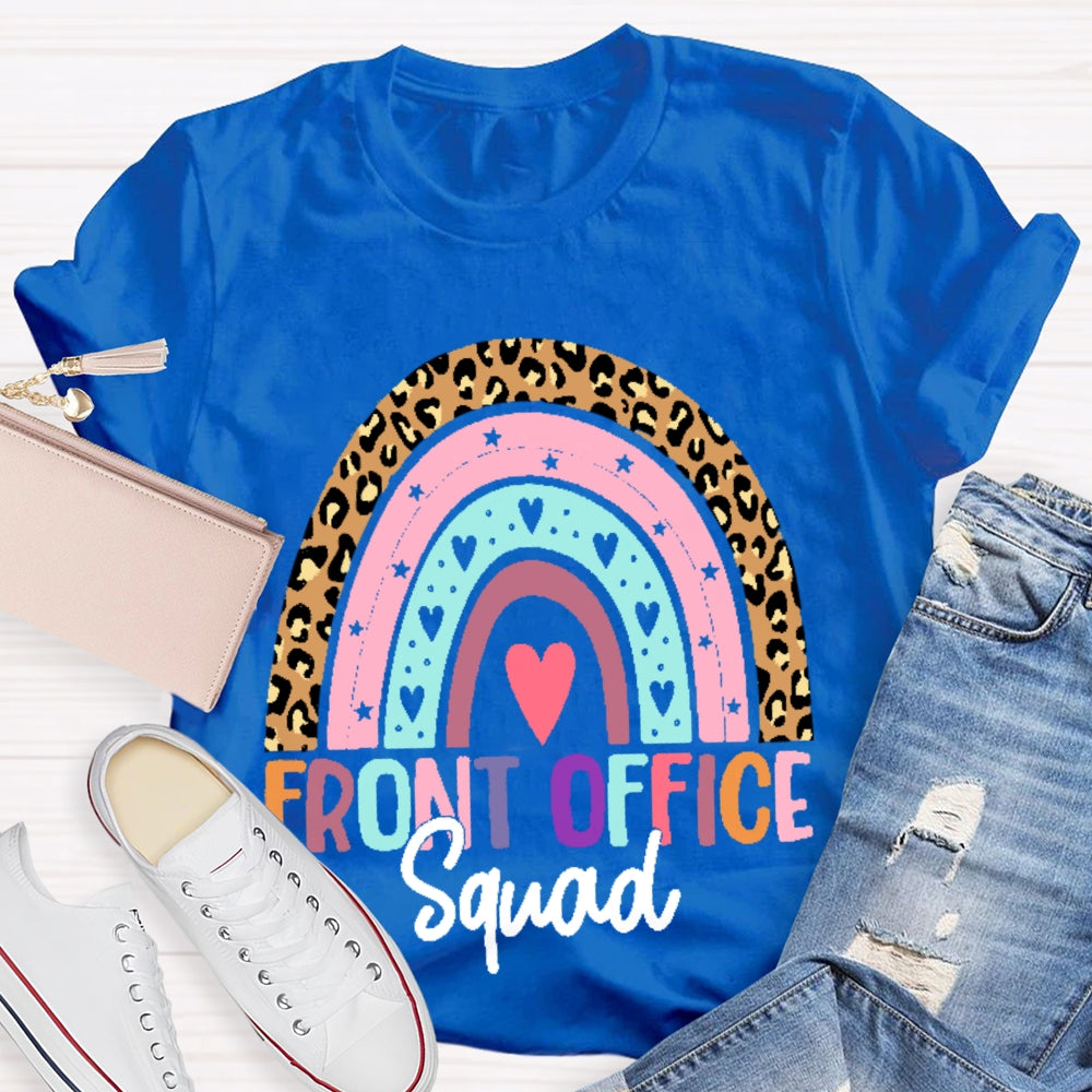 Front Office Squad Rainbow Leopard Print T-shirt