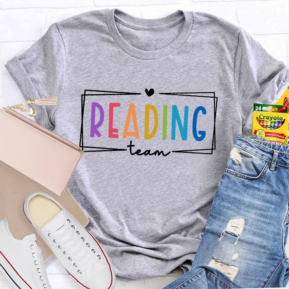 Reading Team Colorful  Letters T-shirt