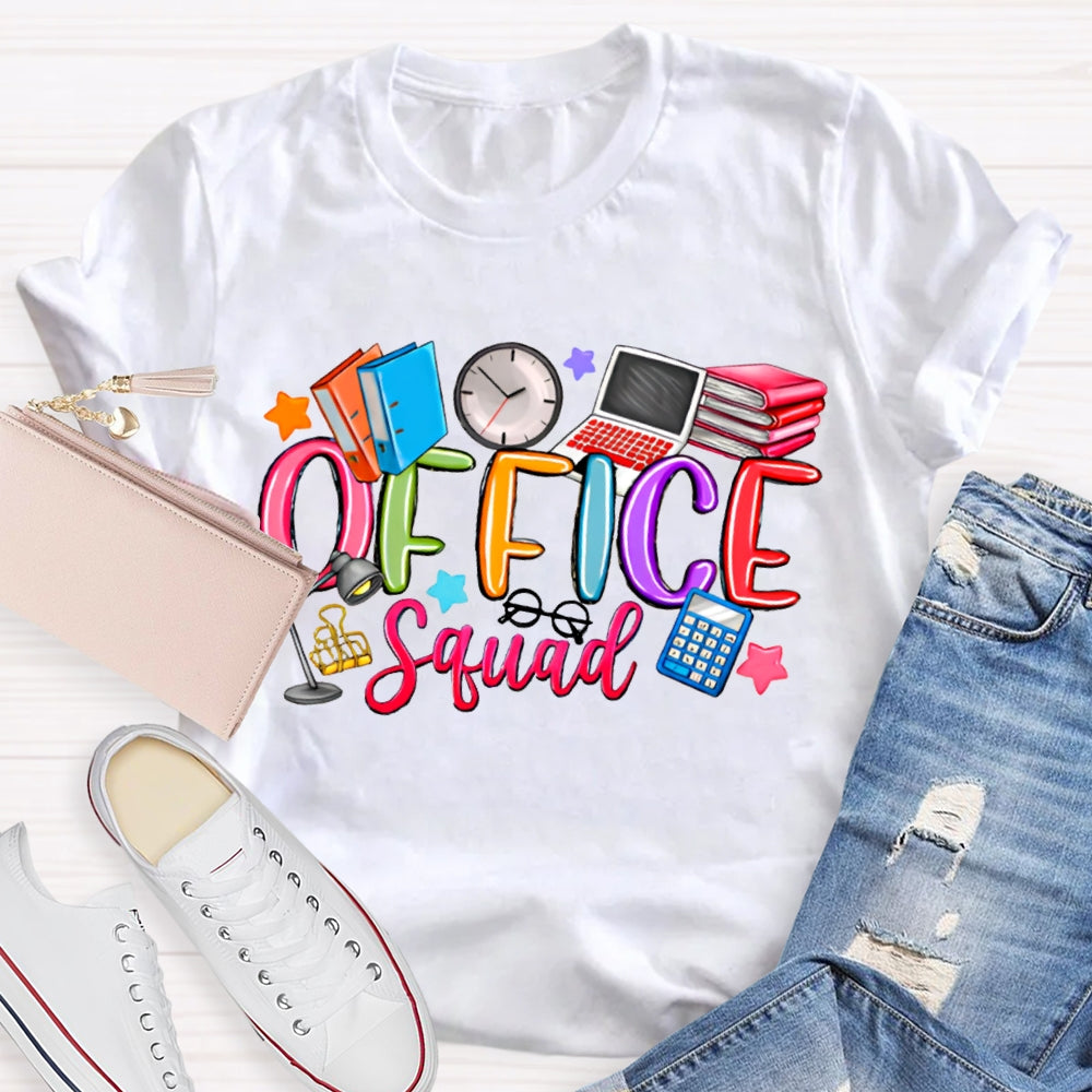 Office Squad Books Clocks And Computers T-shirt