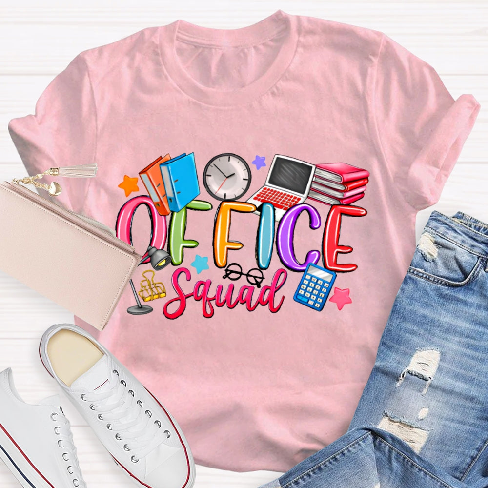 Office Squad Books Clocks And Computers T-shirt