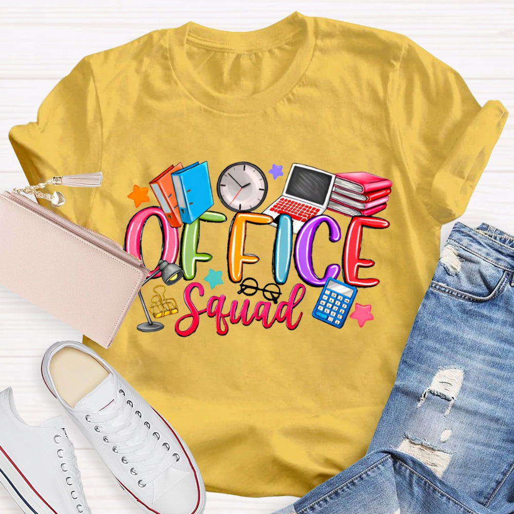 Office Squad Books Clocks And Computers T-shirt