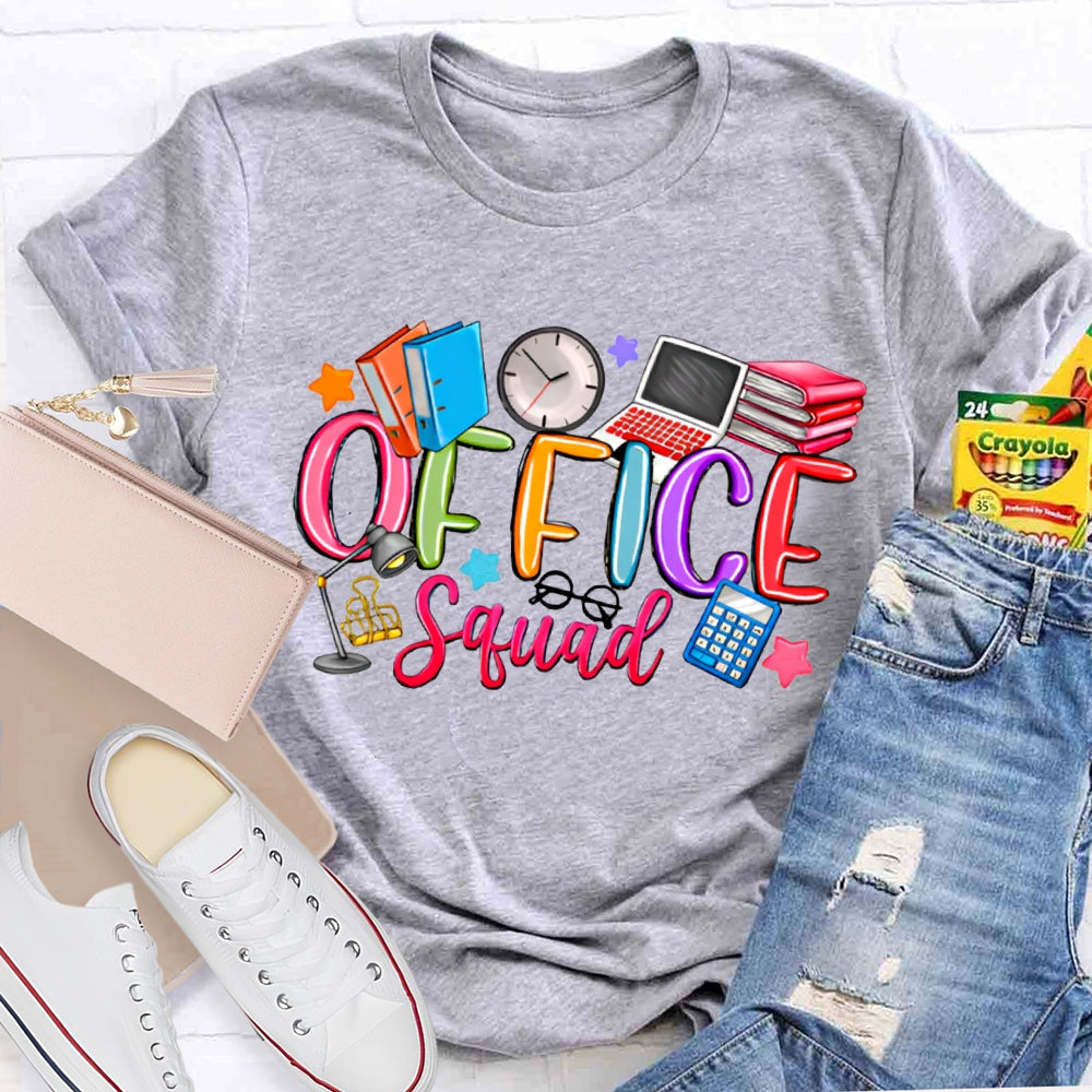 Office Squad Books Clocks And Computers T-shirt