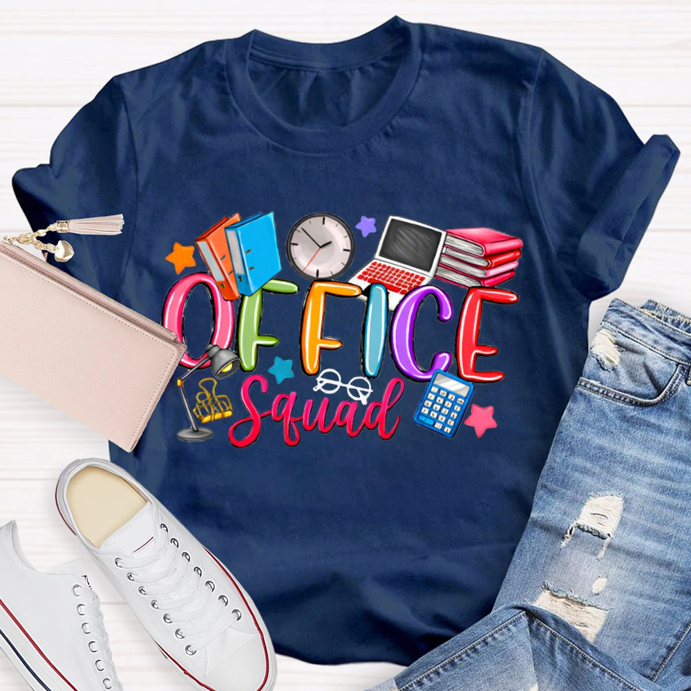 Office Squad Books Clocks And Computers T-shirt
