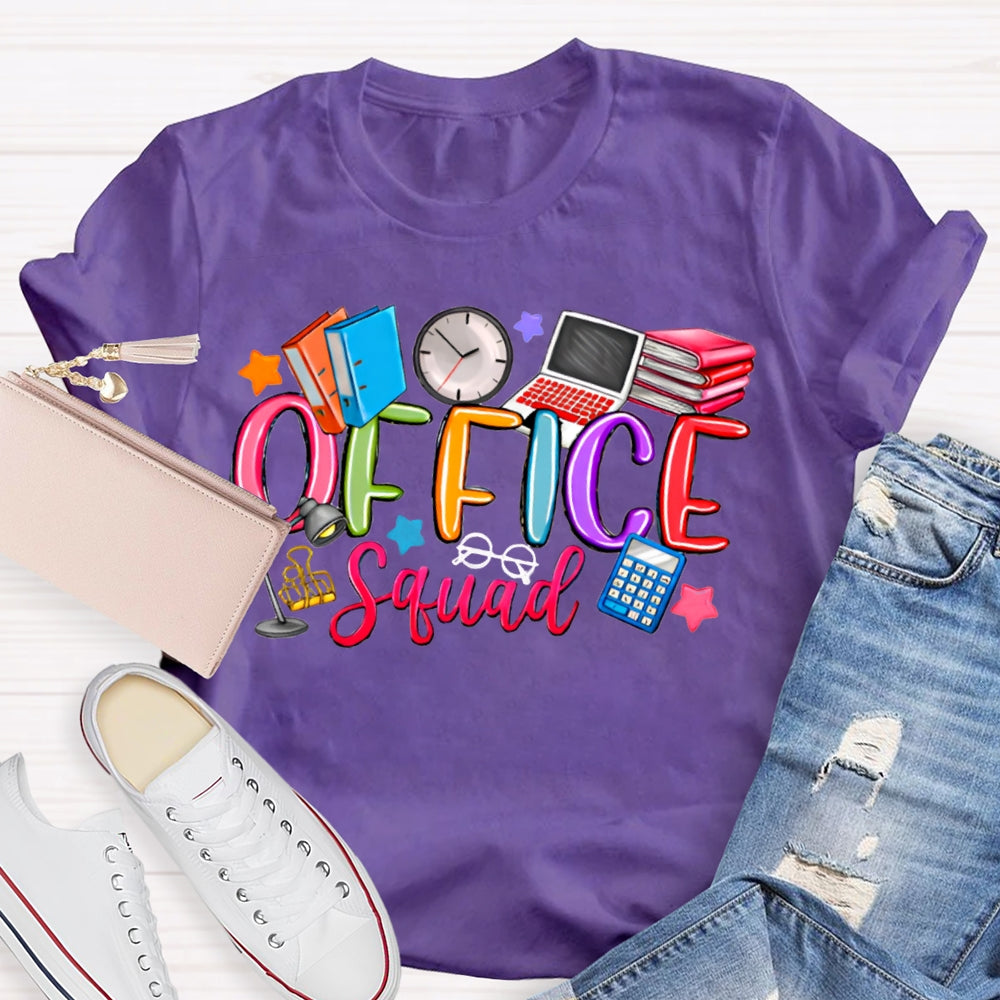 Office Squad Books Clocks And Computers T-shirt