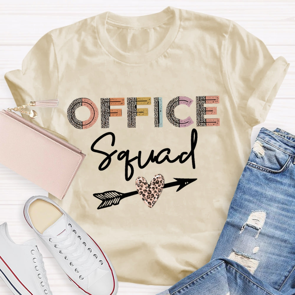 Office Squad Leopard Print Letters And Heart T-shirt