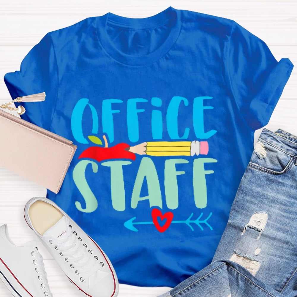 Office Staff Colored Letters T-shirt