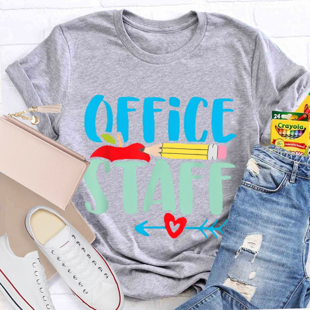 Office Staff Colored Letters T-shirt