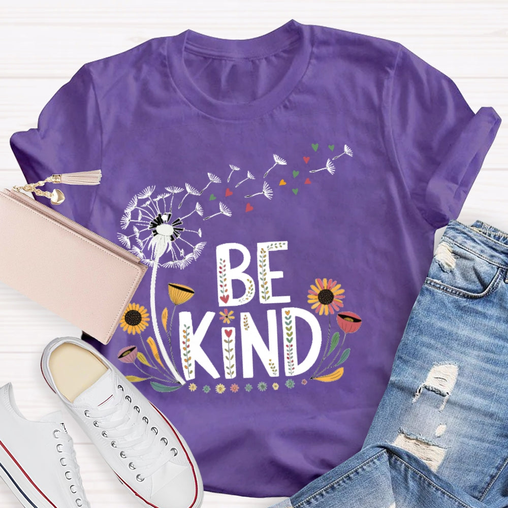 Be Kind Dandelion Letters T-shirt