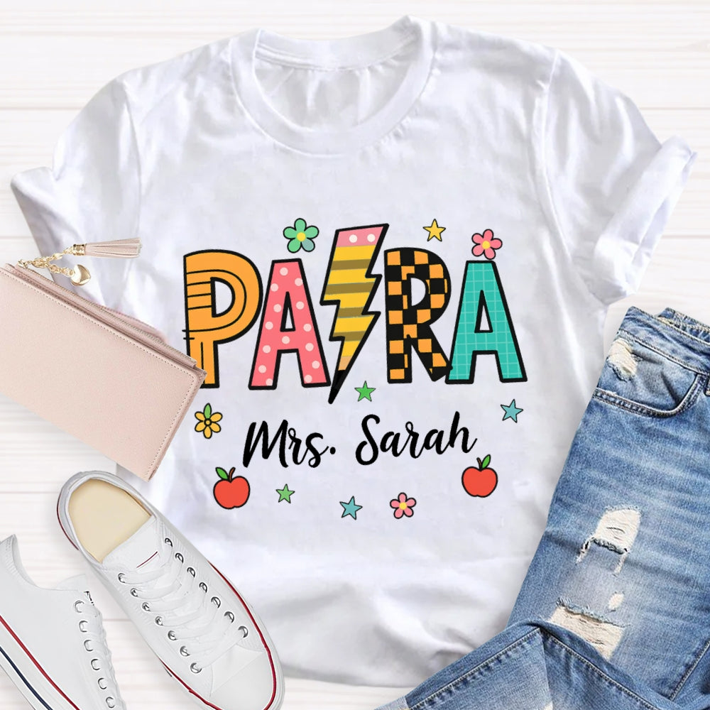 Personalized Name Para Lightning Letter Printing T-shirt