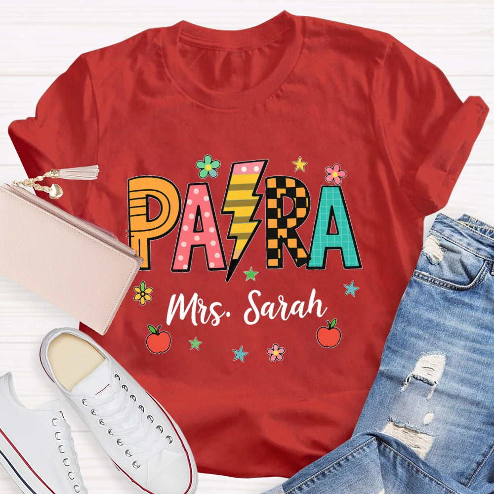 Personalized Name Para Lightning Letter Printing T-shirt