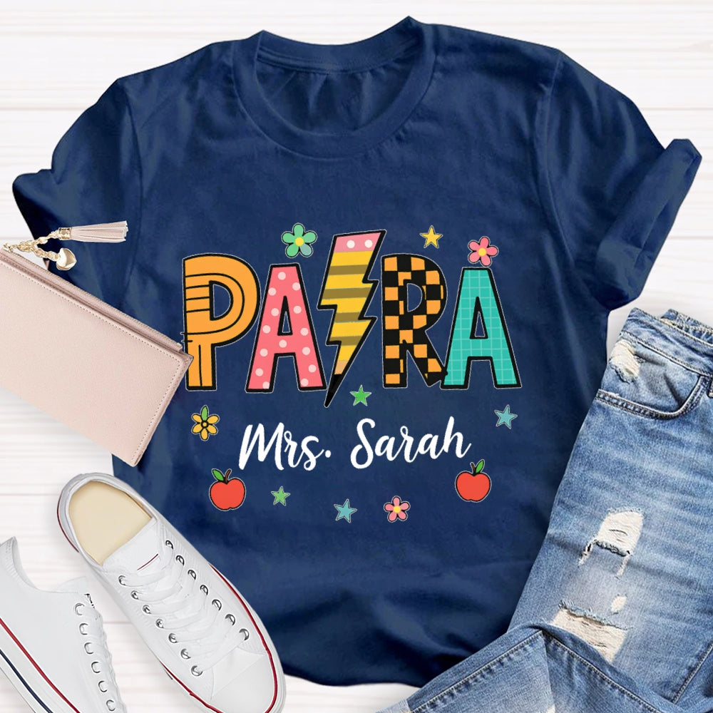 Personalized Name Para Lightning Letter Printing T-shirt