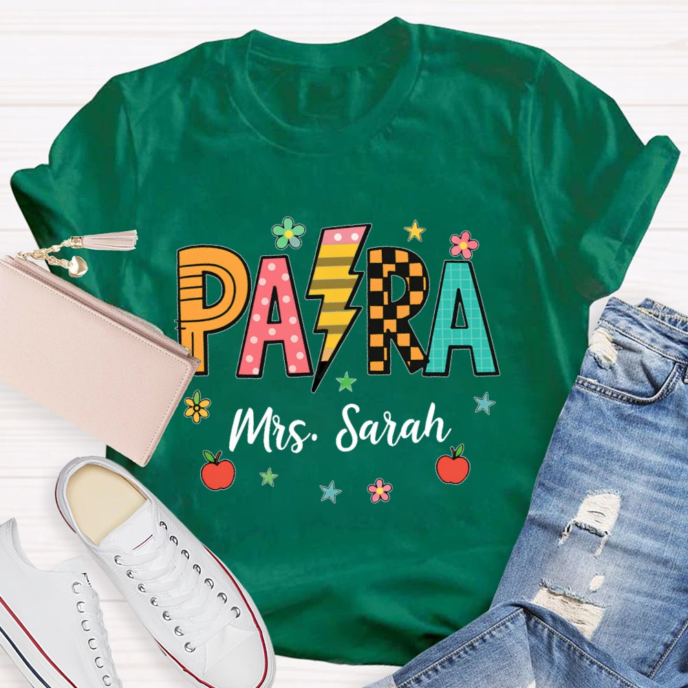 Personalized Name Para Lightning Letter Printing T-shirt